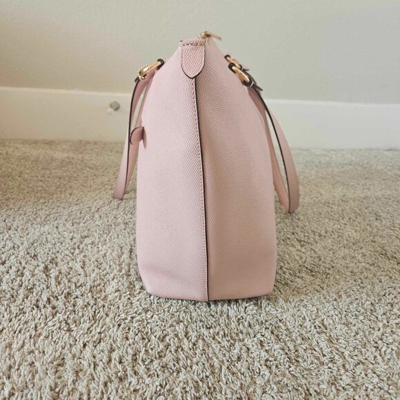 Light Pink Coach Regenerative Leather Tote Bag with Charm - Picture 8 of 16